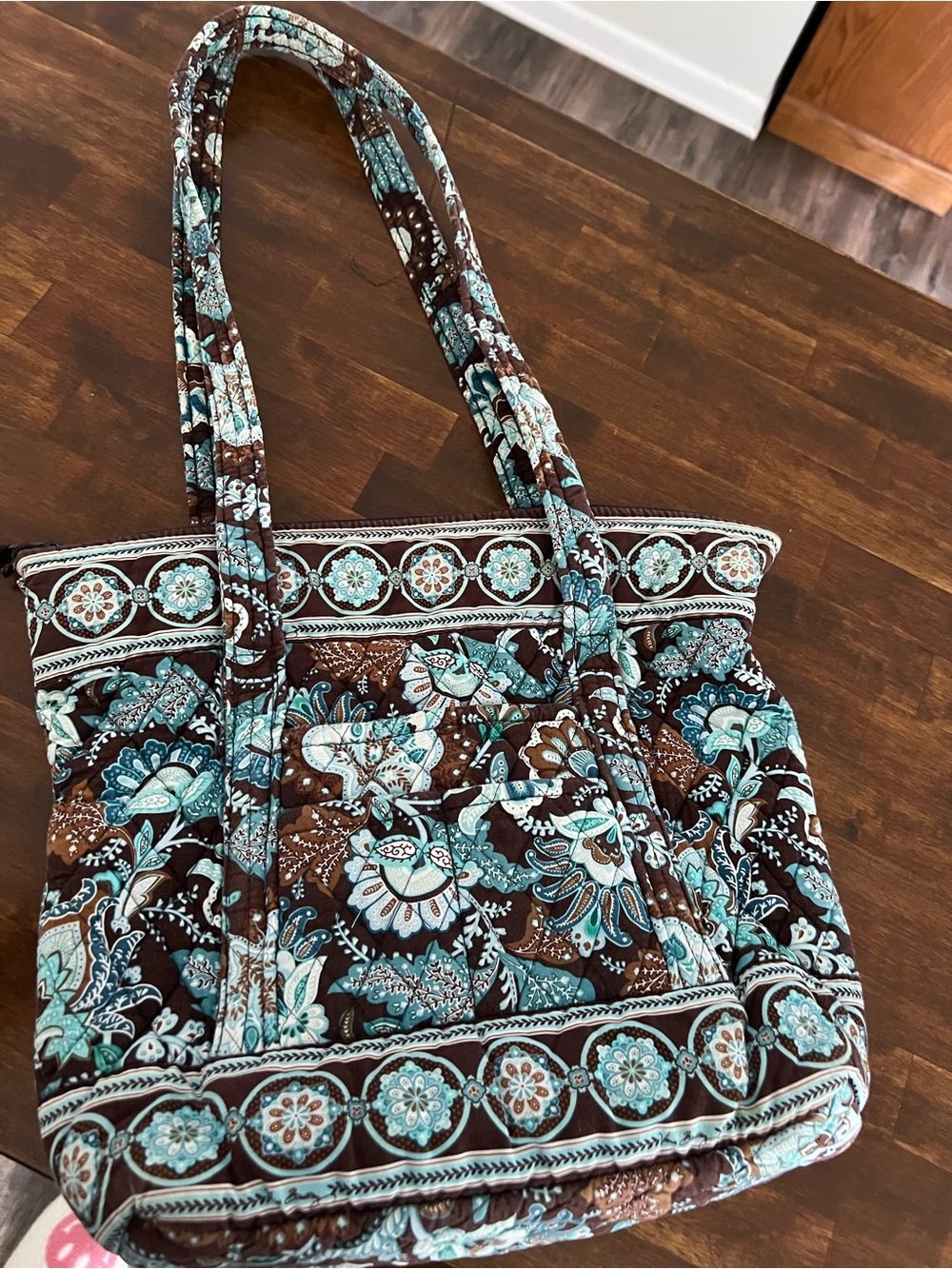 Vera Bradley Java Blue Shoulder Tote - Picture 4 of 6